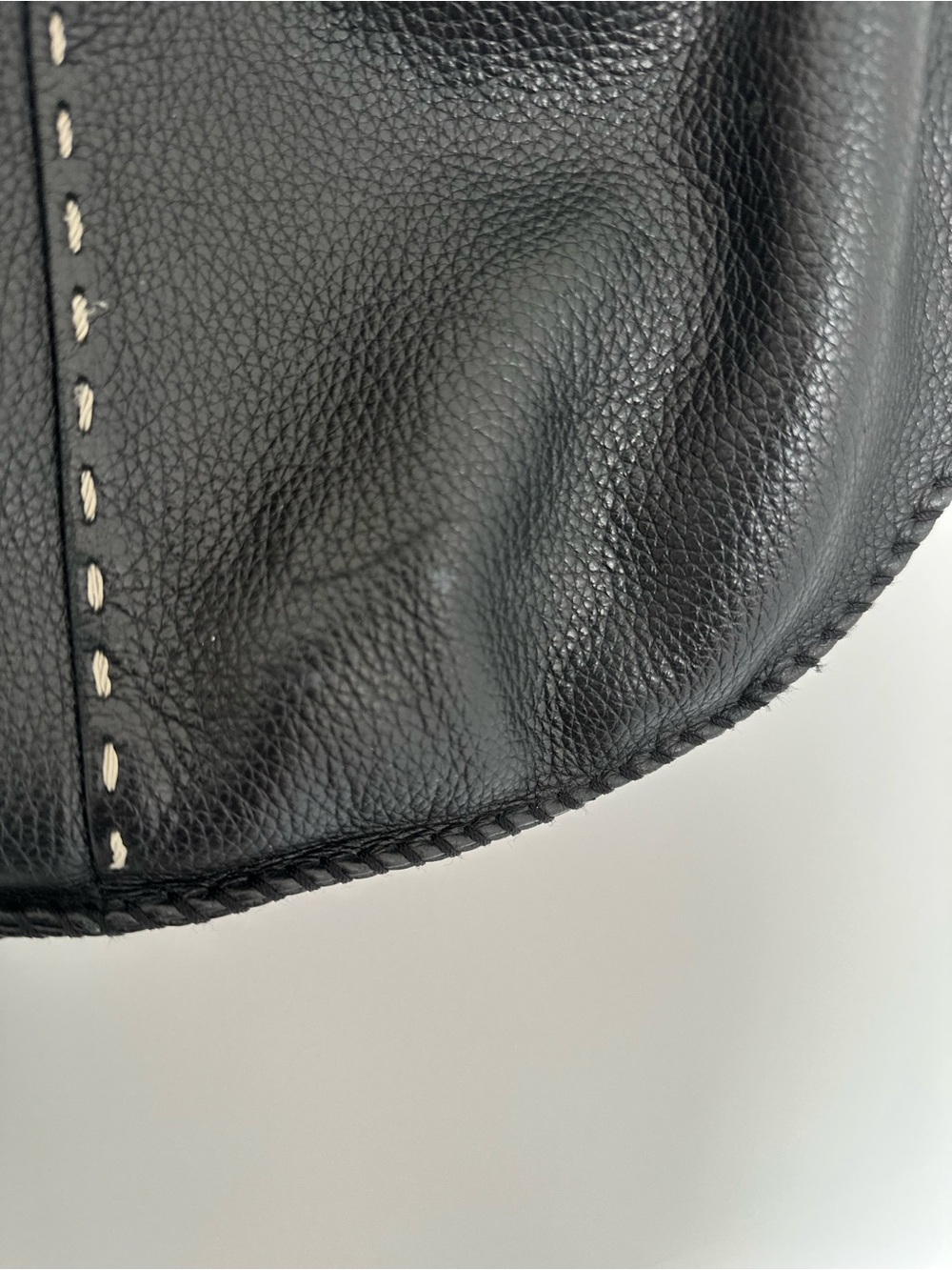 Black Leather Crescent hobo Shoulder Bag - Picture 6 of 12